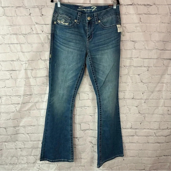 seven7 NWT bootcut high rise jeans sz 10 boho western - Picture 1 of 10